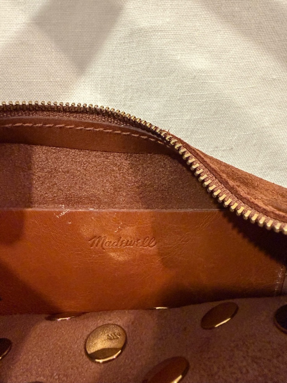 Madewell Brown Suede Studded Crossbody Bag - Picture 3 of 3